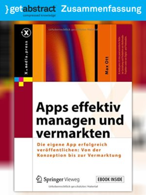 cover image of Apps effektiv managen und vermarkten (Zusammenfassung)